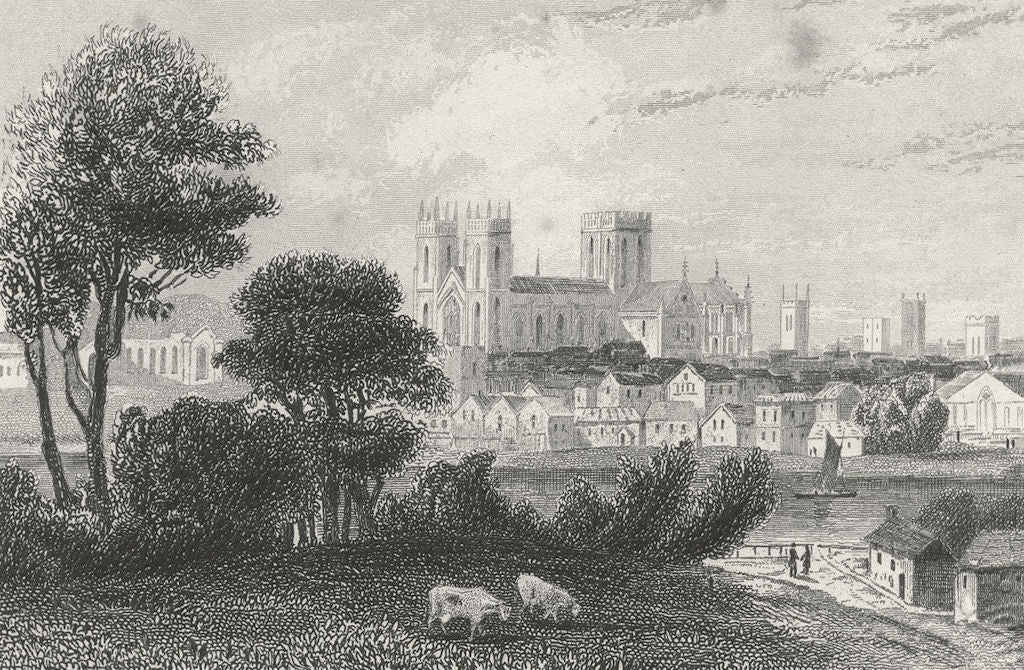 YORKS. York. DUGDALE c1840 old antique vintage print picture
